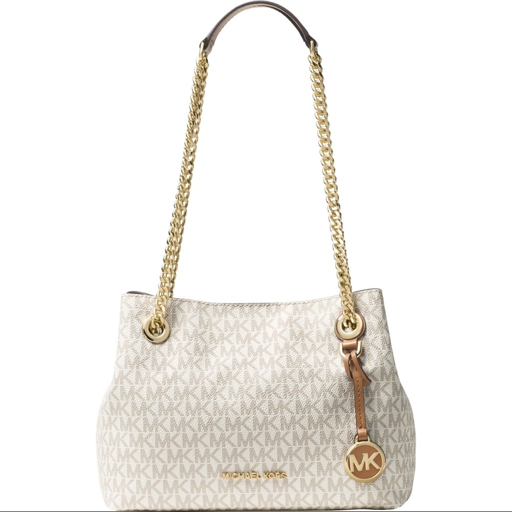 Michael Kors Medium Chain Messenger Vanilla Bag
